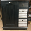 black trash bin cabinet with drawers