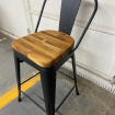black chair with wood seat